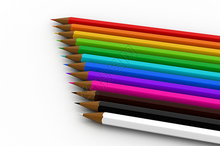 彩色铅笔学校紫色教育艺术活力素描彩虹乐器木头调色板背景图片