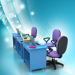 带有计算机的工作场所办公室学生参考公司学习桌子椅子笔记本铅笔图书馆背景图片