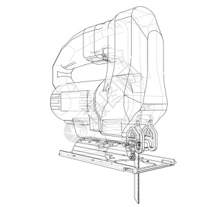 硬件维修大纲曲线锯 韦克托器具力量草图工作木工服务圆锯墨水刀刃插图插画