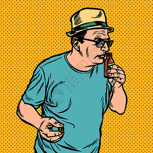 雪茄威士忌一个男人闻了闻瓶子 香水或药物香味顾客气味鼻子化学品洗漱用品产品药剂香气插画
