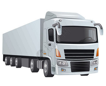 四分之三大卡车渲染货车运输商业船运货运插图车辆白色货物插画