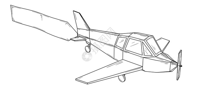 飞机拉烟带翅膀和螺旋桨的小平面     单机航程飞行旅行卡通片横幅广告旅游运输飞行员客机设计图片