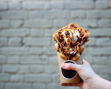 焦糖冰淇淋烤的健康高清图片