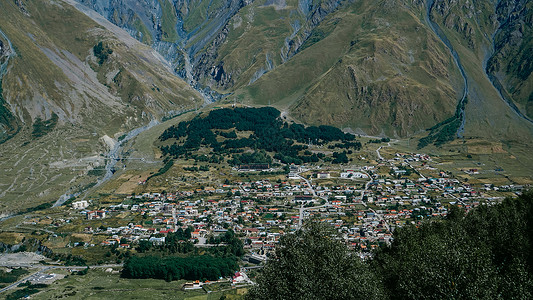 梅斯蒂亚格鲁吉亚语村庄高清图片