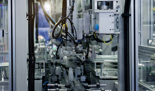 塑胶工业机器的动画图 它正在起作用机械商业工程师控制制造业生产手术活力自动化汽车背景