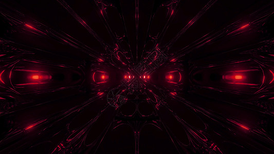 黑暗外星人风格科幻太空隧道走廊3d渲染壁纸背景墙纸艺术插图运动红色背景图片