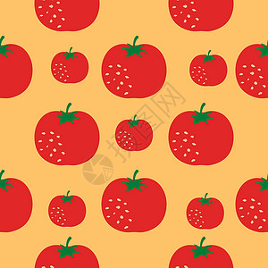 简单的红西红柿无缝模式背景图片