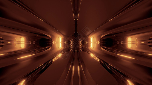 太空船隧道通道3d 壁纸背景图案ACONF 15726运动科幻反光走廊艺术插图外星人墙纸反射金子背景图片