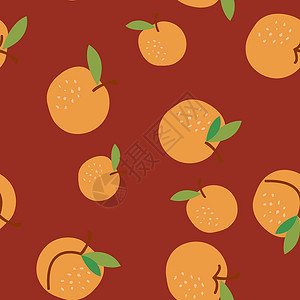 棕色杏果无缝图案背景图片