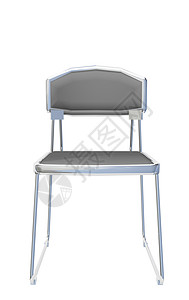 现代的简单灰色金属椅子 在白色背景下隔离背景图片