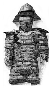 日本盔甲 古代雕刻背景图片