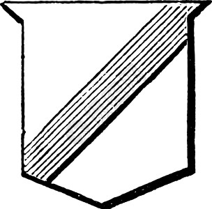 盾牌显示刀疤 是弯曲的第四部分 古董金插画