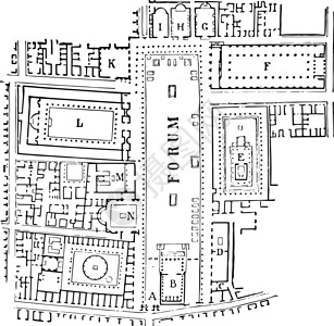 Pompeii论坛 主要入口 古代雕刻背景图片