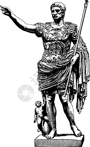 当我清理时奥古斯图斯雕塑通常称他屋大维 当裁判时插画