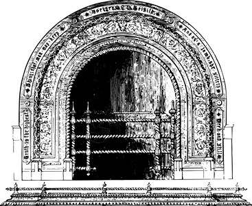 壁炉温暖复古雕刻背景图片