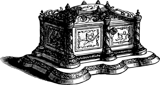 棺材是装饰的 古代雕刻背景图片