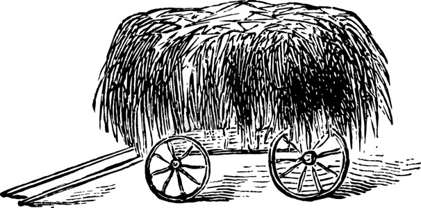 hayHay Wagon 古董插图插画