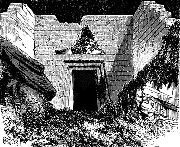 贝雅斯阿特斯阿特勒斯墓是阿特列斯古典雕刻的国库插画