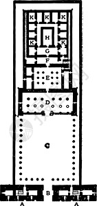 建筑 vintag 神庙的计划高清图片