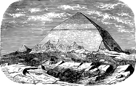 Dashur的金字塔大概是古代雕刻插画