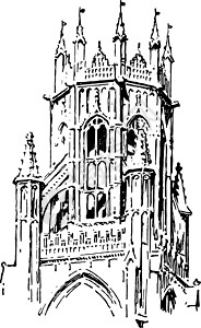吉拉夫塔圣博托尔夫的灯塔;波士顿 林肯郡插画