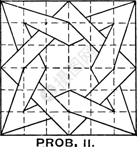 线条方框使用 T 方和 Tr 构建星形和方框重叠模式插画