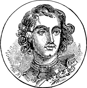 皇帝威廉一世俄罗斯的彼得一世制作图案插画
