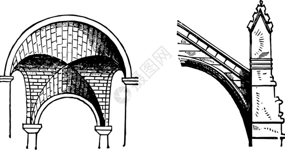拱建筑元素复古雕刻背景图片