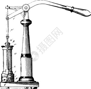 机械动作空气泵 旧式插图背景图片