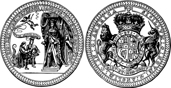 第三任和第五任皇家总督埃德蒙安德罗斯爵士的印章 o插画