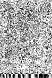 提花带被编织在Jacqird的树叶古代雕刻中插画