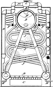 它制作图案的老式蒸汽锅炉插画