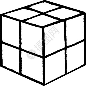 白色小立方体Froebel的分裂立方体或知识活动 古代雕刻插画