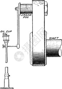 皮带传动加油装置复古插画插画