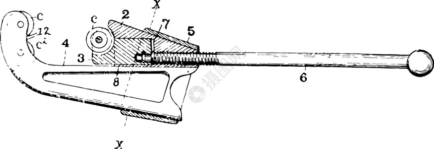 管道切割古董插图背景图片