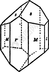 Augite 古代插图的晶体背景图片