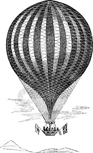 沃克斯豪尔气球复古插画背景图片