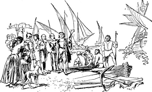 哥伦布离开帕洛斯 信条图案高清图片