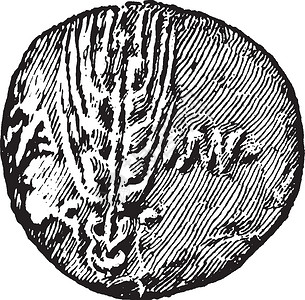 英国插图雕刻白色绘画硬币黑色艺术背景图片