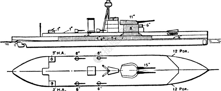 莫瑞泰斯皇家美术馆英国皇家海军HMS Erebus战舰 古典插图插画