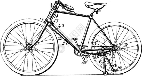 自行车支撑架复古插画高清图片