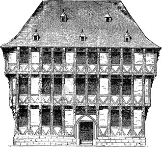 达姆施塔特Halberstadt海湾工作室前方 陈年插图插画