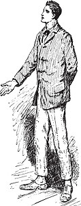 男子握手 老式插图背景图片