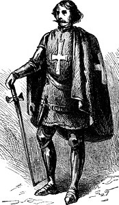 圣约翰的骑士复古插图背景图片