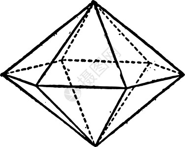 六边形双金字塔古董插图背景图片