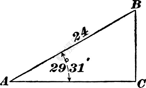 欧式角边角为 29 31 边为 24 的三角形插画