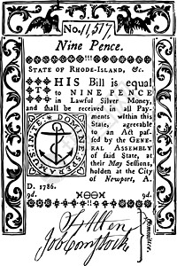 乌日哥罗德纸币九便士 Bill1786 复古插画插画