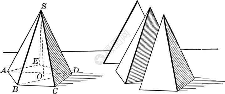 五角大楼金字塔 用于量的古老插图背景图片