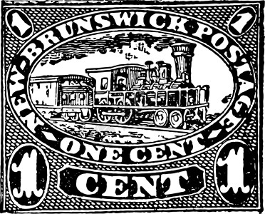 新百伦1860年旧图示 新布伦威克一美分邮票 1860年插画