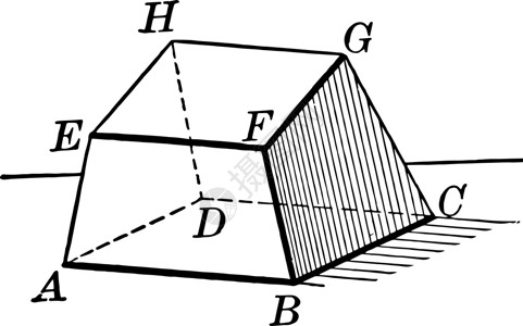 Hexahedron 陈年插图艺术黑色白色六面体面孔多面体绘画固体雕刻背景图片